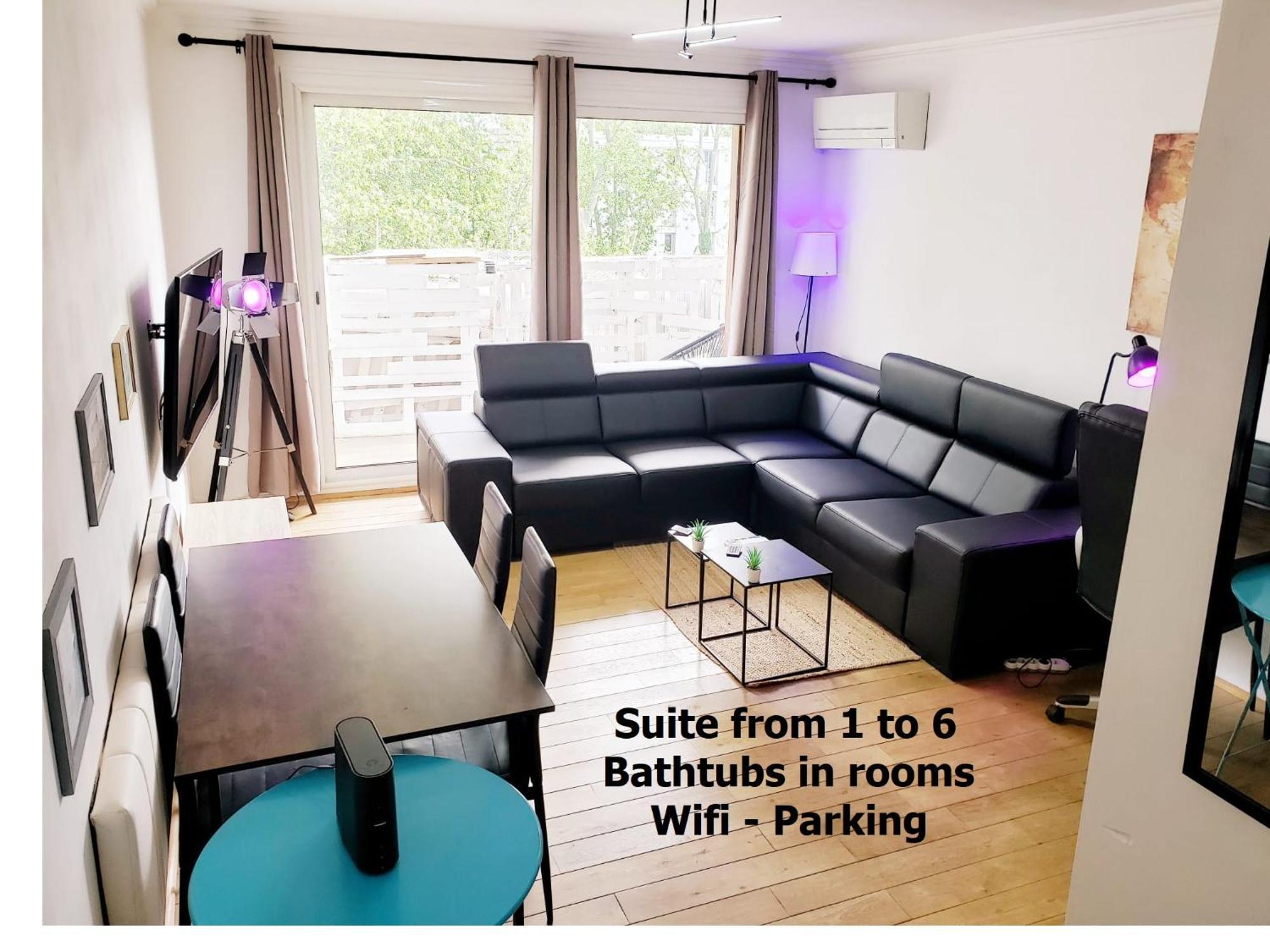 Air-Conditioned Residential Suite From 1 To 6 - Bathtubs In Rooms - Wifi - Kitchen - Laundry - Self-Arrival - Parking Apartment Avignon